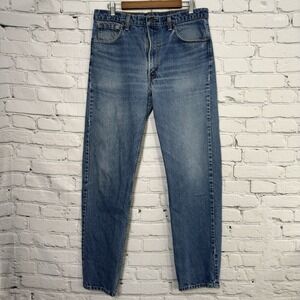 VTG 90s Levi's 505 Jeans Men 34x33 Faded Wash Straight Fit Rare Red Canadian Tag